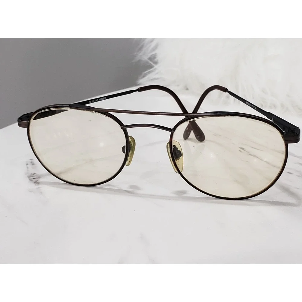 FRAMES Ronnie Eye Q AMBER Tortoise Double Bridge Aviator Eyeglasses 52-21-140
